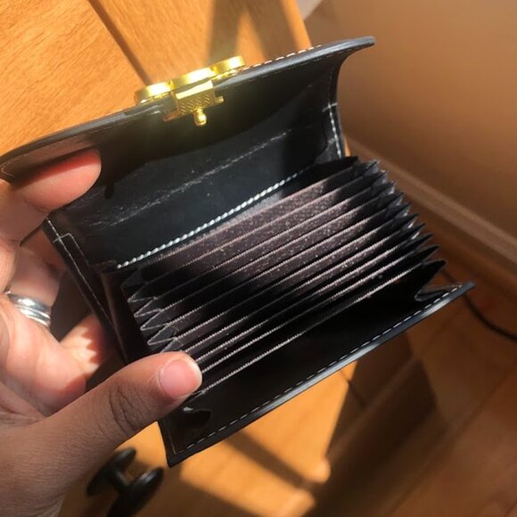 Designer Luxury Denim Accordion Triomphe Motif Wallet - Picture 4 of 4